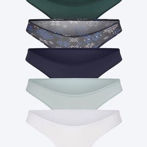 skims Fits Everybody navy snow multi Cheeky Panties 5 pack size medium